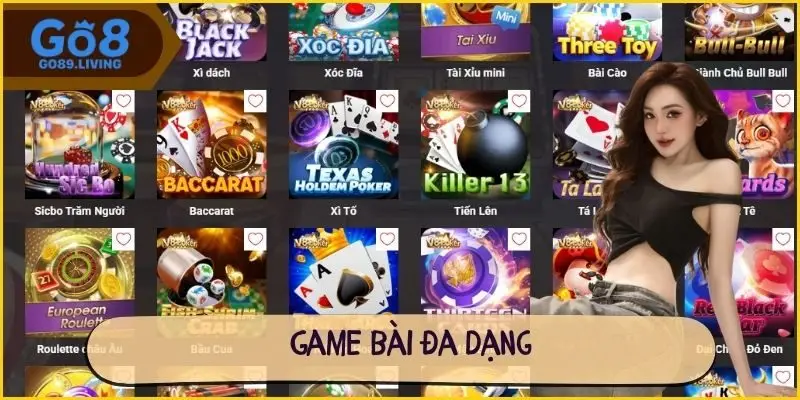 Game  bài đa dạng