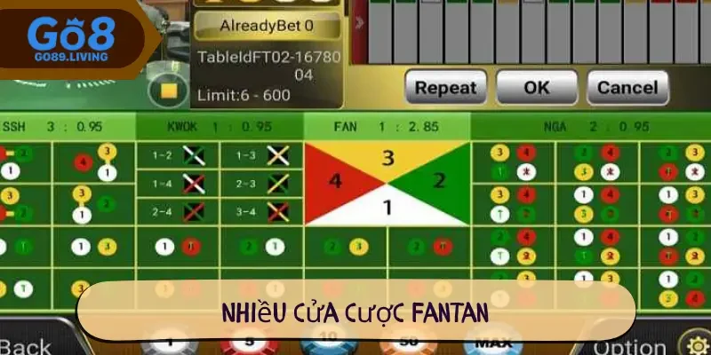 Nhiều cửa cược Fantan